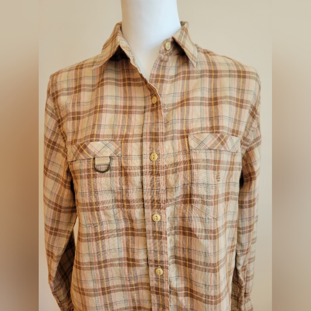 Ralph lauren linen shirt, Plaid, Neutral
